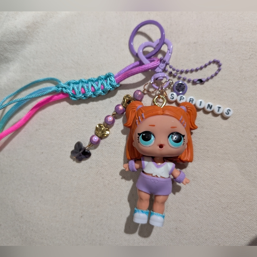 Lol Surprise Sprints Upcycled Bag Charm Handmade Keychain